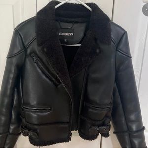 Express Leather coat‼️